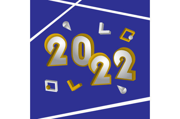 3d Abstract 2022 Design Vector on Blue: A Practical Evaluation for Modern Creative Projects