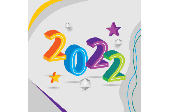 3d Colorful 2022 Design Vector