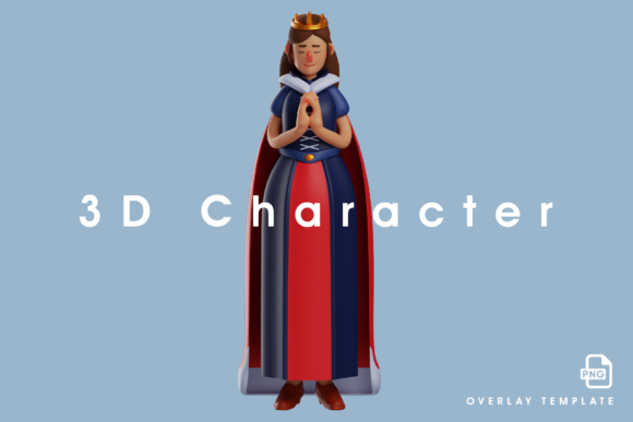 3D Queen Cartoon Design Clasp Hands