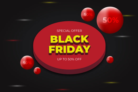 Black Friday 3D Style Banner Design for High-Impact Sales