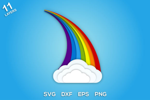 Colorful 3D Rainbow Svg Design 4: A Versatile Creative Asset for Modern Makers