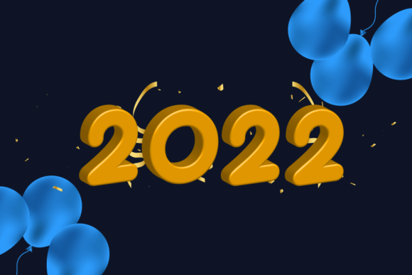 Elevating Brand Narratives with New Year 2022 3D Text Effect Design and Golden Typography