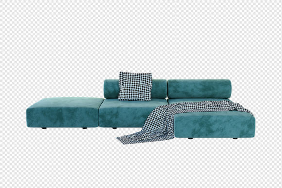 Modern Sofa 3D Render for Interior Design