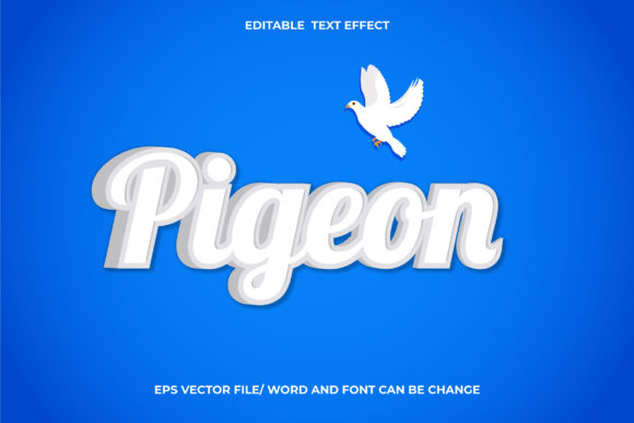 Pigeons Editable 3d Text Effect Design